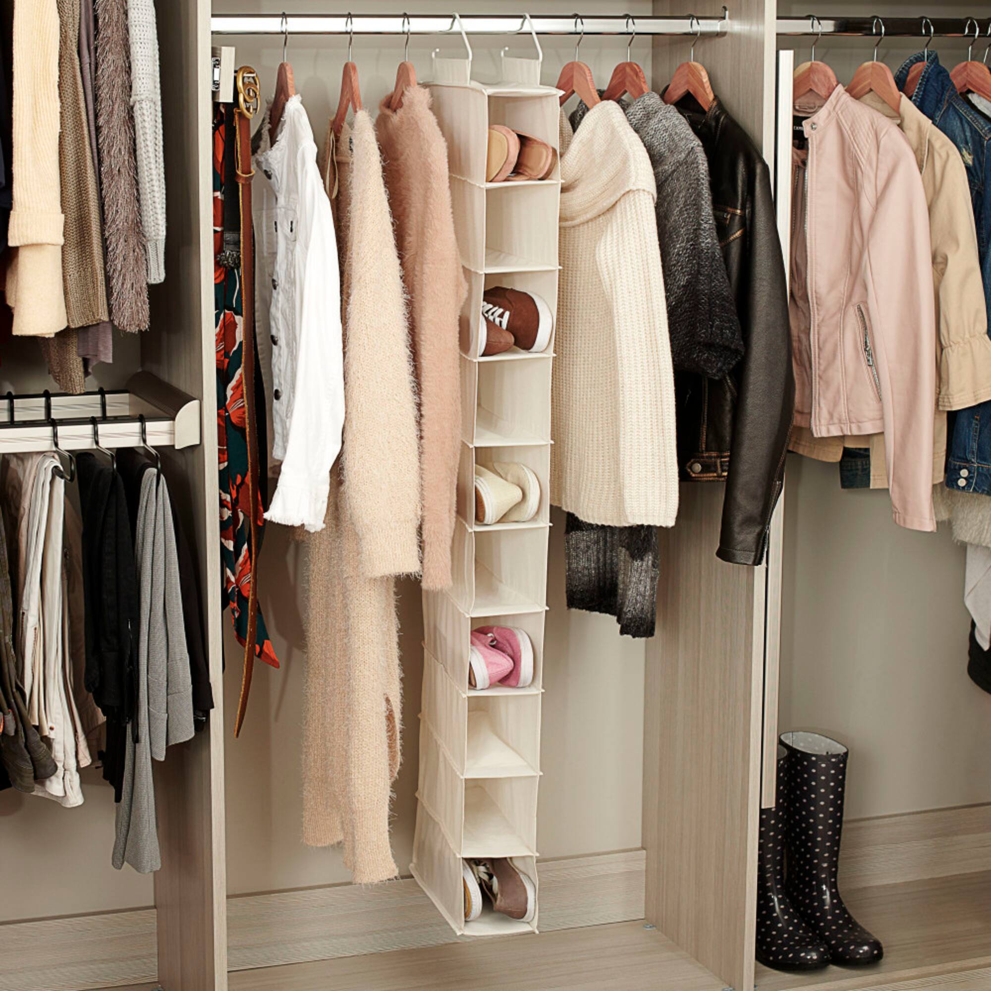 Household Essentials 10-Pocket Narrow Hanging Shoe Organizer